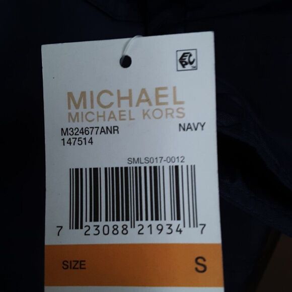 Michael Kors Women's Trench Coat size S Navy Blue Zip Front - Picture 5 of 15